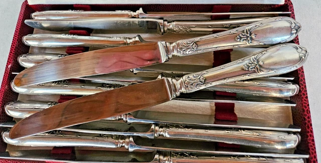 Couteaux style Louis XV Rocaille (10) - Argent 800, poinçon - Catawiki