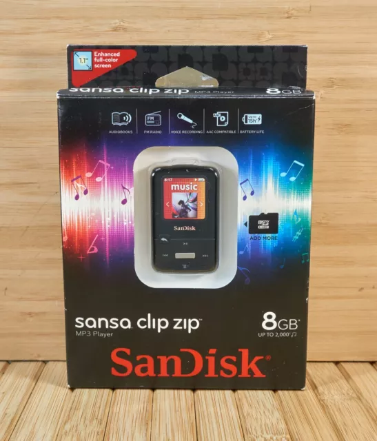 SanDisk Sansa Clip Zip (8 GB) Digital Media Player, Stealth Black