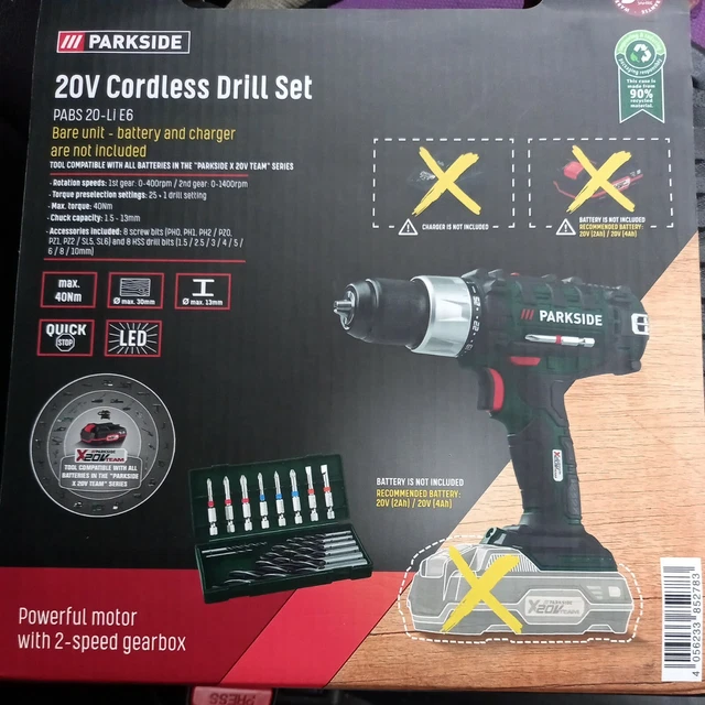 PARKSIDE CORDLESS DRILL SET 20V Bare Unit Only in carry case EUR 38,85
