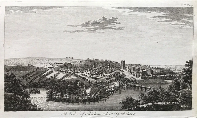 1776 Antique Print; Richmond, Yorkshire by Goadby