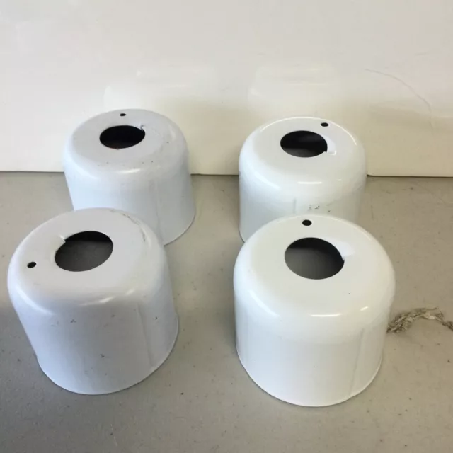 4 White Escutcheons Cups  for 1/2” sprinkler heads Standard 401 style cup