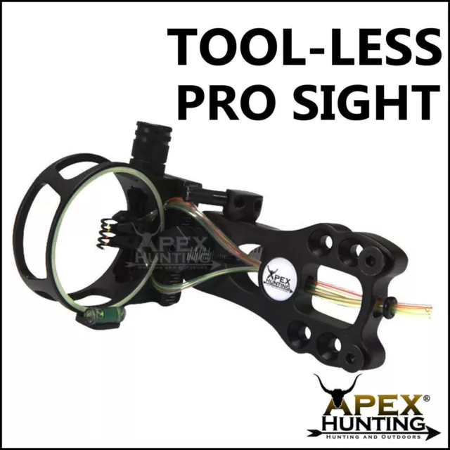 Tool-Less 5-Pin Fibre Optic Pro Bow Sight - Black