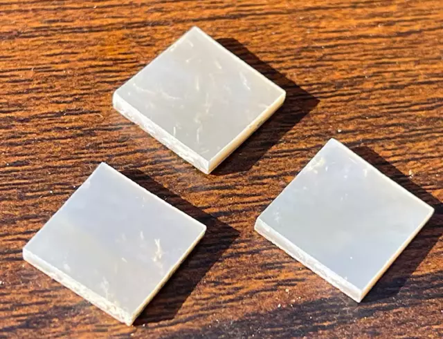 Natural Mother of Pearl Square Shape Flat Gemstone for Jewelry Making, 2 pcs Set