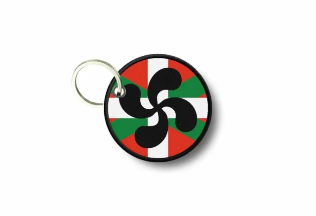 Porte cle cles clef brode patch ecusson drapeau croix basque euskadi euskal