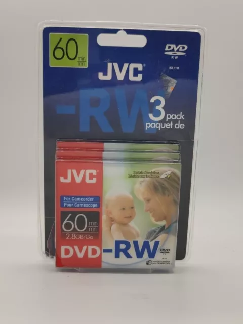 ¡Lee! Paquete de 3 JVC DVD-RW - VD-W28N3 - Versión 1.1 - 60min - 2.8GB/GB