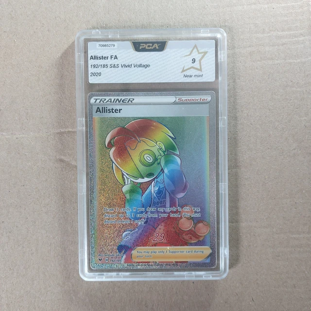 allister pokemon card rainbow Allister Secret Rainbow Rare Full Art Trainer Vivid Voltage Pokemon TCG
