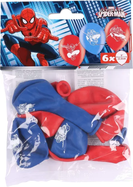 Amscan 999233 Latex Balloons Spider Man Pack of 6 Balloons