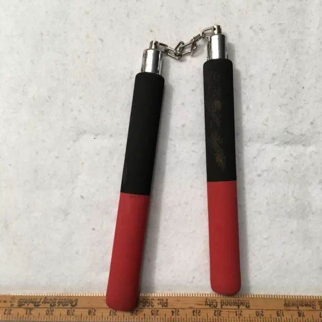 12" RED  NINJA FOAM PADDED KARATE NUNCHUCKS MARTIAL ARTS Nunchaku Nunchuk