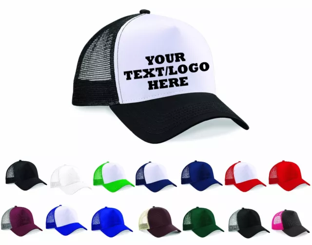 PERSONALISED TRUCKER CAPS ~ ANY TEXT/LOGO/IMAGE PRINTED  Baseball Rapper Hip Hop