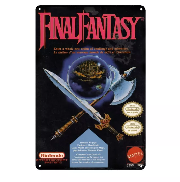 Final Fantasy 1 Retro NES Style Poster 4 Fiends Chaos Monsters & Heroes FF1  Wow 