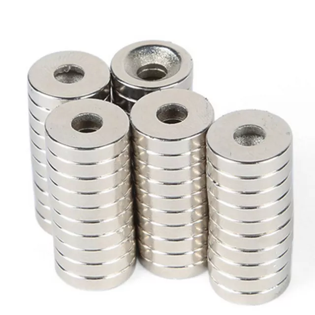 10 X Neodym Aimant Fort Réfrigérateur Aimants Geocahing preform Trou D15