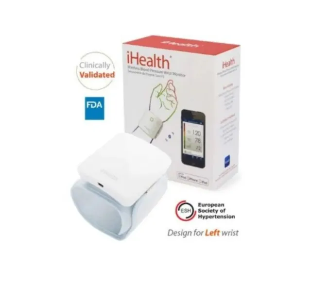 Wrist Monitor Blood Pressure & Pulse iHealth Accurate Health Data Bluetooth App
