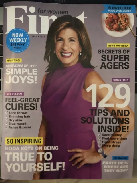 BRAND NEW First for Women Magazine April 1 2024 Hoda Kotb FREE SHIPPING USA