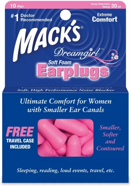 Macks (Mack's) Dreamgirl Doux Bouchons D'Oreilles Mousse X 10 Paire