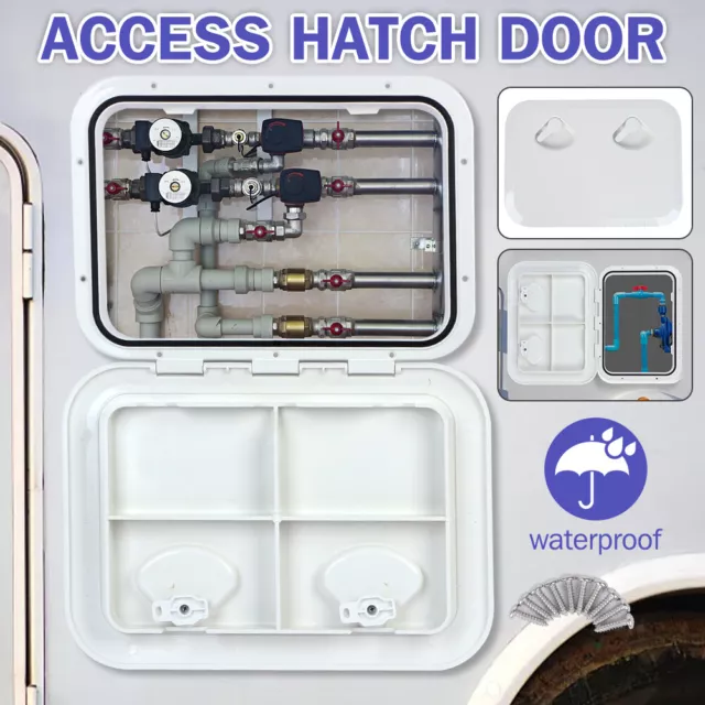 2x Access Hatch Service Door Locked Lid Panel Caravan RV Boat Storage 440x315 mm