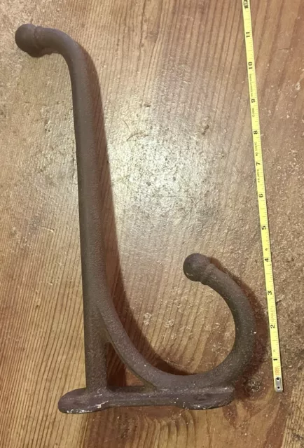 Antique Cast Iron Barn Horse Harness Tack Hook 12” x 5 1/2” Appx