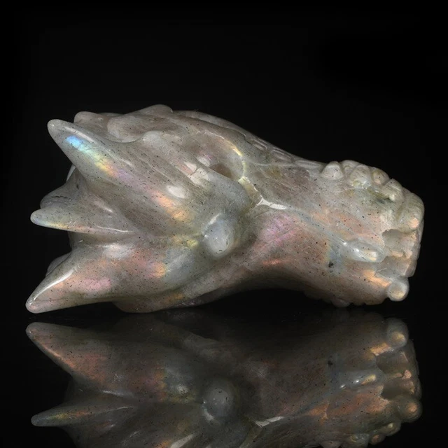 Coleccionables tallados de dragón de piedra lunar natural de 1,97" curación metafísica #35N71