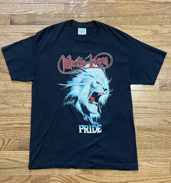 Vintage 80s 1988 White Lion Pride Rock n Roar Tour T-Shirt Tee Size XL