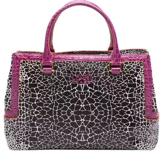 BNWT Roberto Cavalli Class Sofia Handbag Animal Print B&W/Purple RRP$1690.00