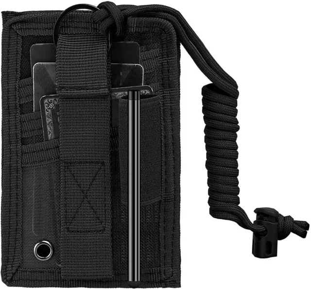 Tactical ID Card Holder Organizer with Neck Lanyard Hook&Loop Patch Badge Holder