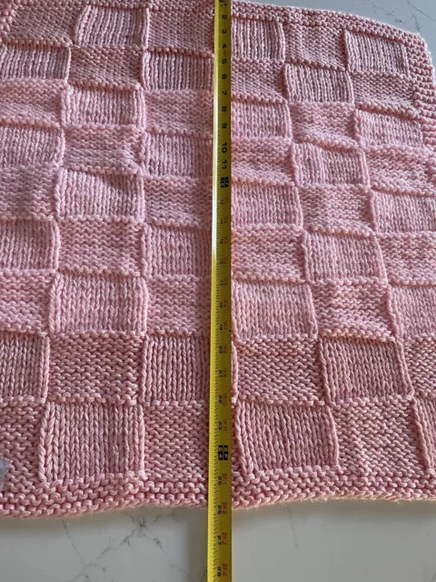 Baby Blanket Lap Pink Blanket Knitted Crochet Soft Infant Newborn 25x25 2