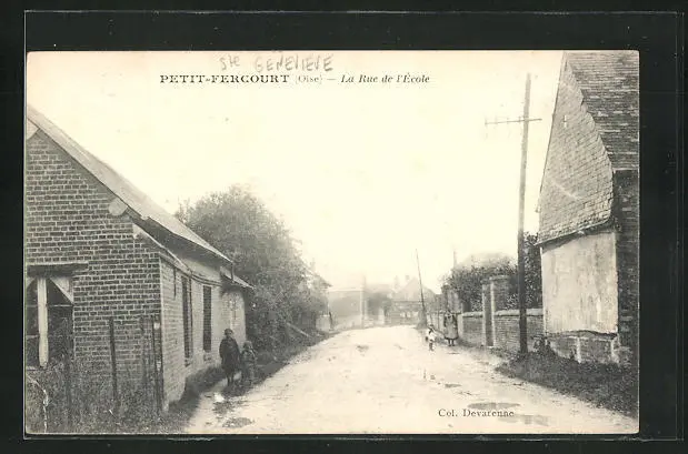 CPA Petit-Fercourt, la Rue de l´École 1936