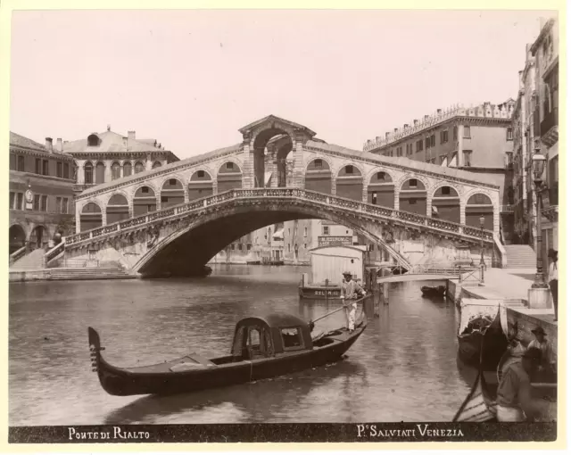 Salviati. Italie, Venezia, Ponte di Rialto Vintage albumen print. Tirage album