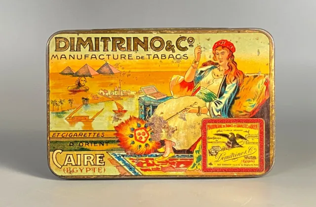 Seltene DIMITRINO Luxor 25 Tabak dose Zigarettendose  Blechdose um 1910