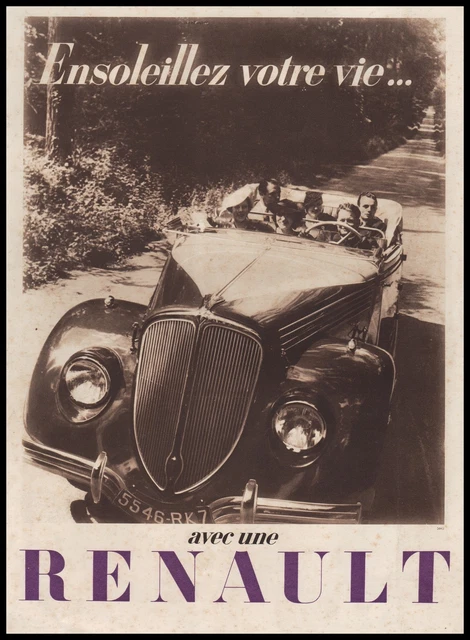 Publicité Automobile Renault Reinastella car vintage print ad  1936 - 11h