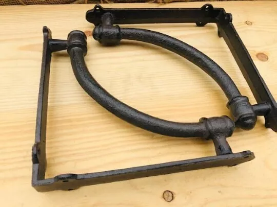 6 LARGE Shelf Brackets Corbels Wall Cast Iron Rustic HUGE 9 5/8" X 9 5/8" Farm 3