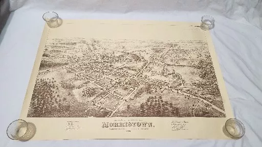 MORRISTOWN NJ - 1876 Birdseye View Drawn By Fowler Bulger 30"W x 23"T