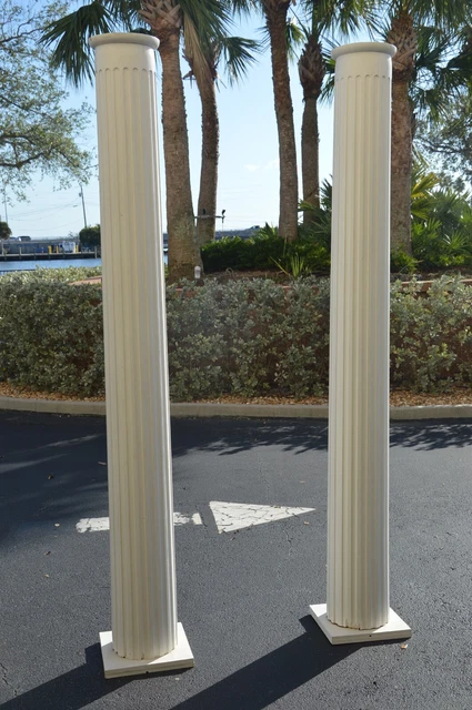 Set of 2 ~ Architectural Roman Greek Revival 8'-1" Tall Wood Columns Home Decor 3