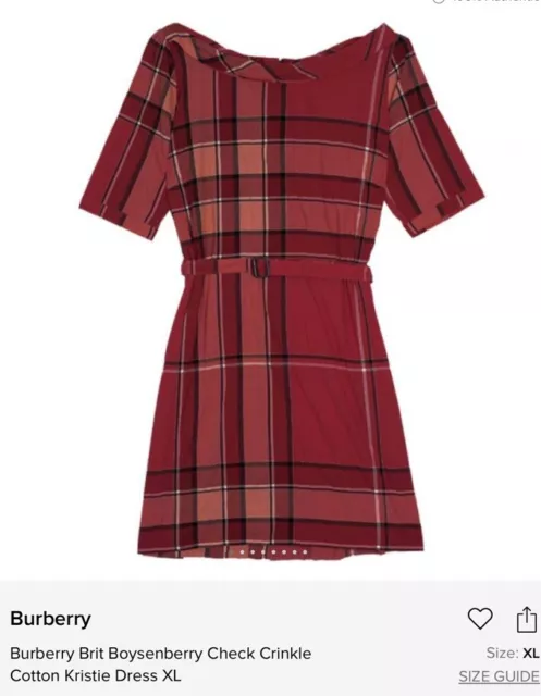 Burberry Brit Kristie Red Nova Check Plaid Dress NO BELT Boysenberry Sz 12 L