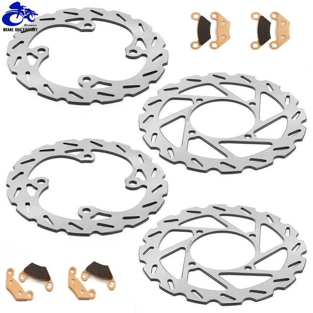 4 Front Rear Brake Disc Rotors Pads for Polaris Ranger Sportsman 400 500 570 800