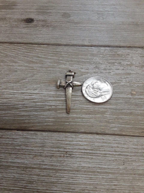 Vintage Christian Two Nails Cross Pendant