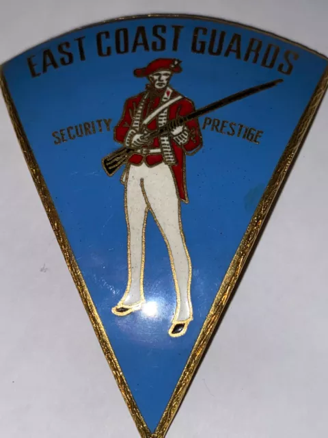 Vintage Obsolete EAST COAST GUARDS Security Prestige Badge Enamel Red Coat