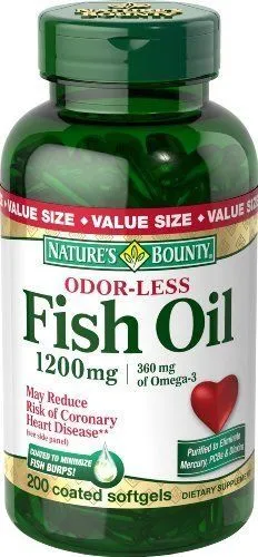 Nature's Bounty Odorless Fish Oil Omega-300mg 250 Softgels  11/2024