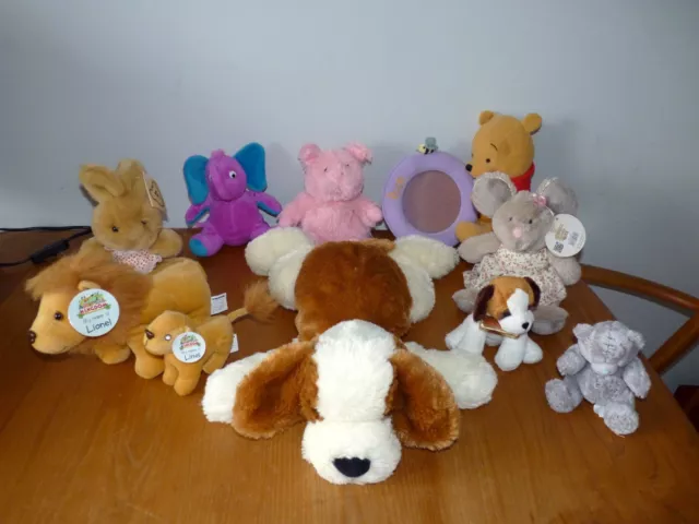 Bundle Soft Toys. Animals.rabbits,Dog,Lion,Pig,Etc. Some New With Tags