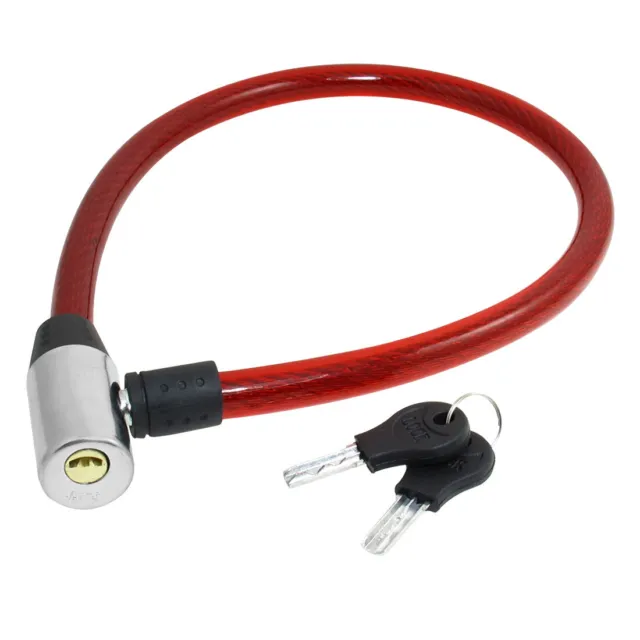Serrure flexible rouge de moto de bicyclette de câble avec 2 clés