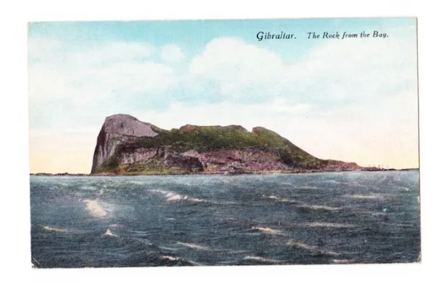 Antique Postcard GIBRALTAR THE ROCK FROM THE BAY