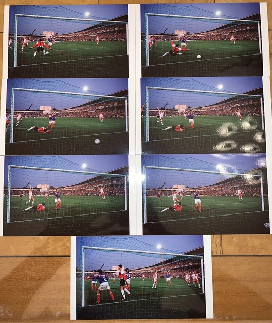 LOT DE 7 Photos de presse Football France Danemark Euro années 1990