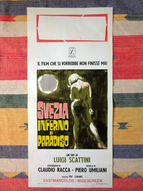 Locandina SVEZIA INFERNO E PARADISO Poster Sexy Mondo Movie 1968 SYMEONI ARTWORK