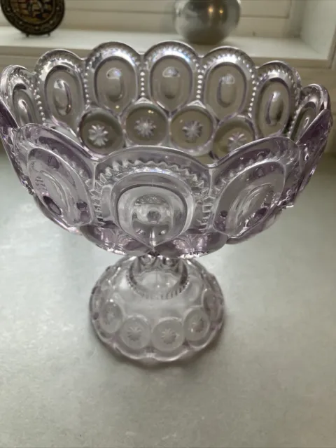 Purple Glass Candy Dish Footed Round
