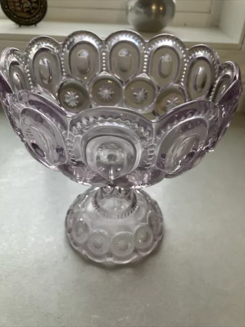 Purple Glass Candy Dish Footed Round