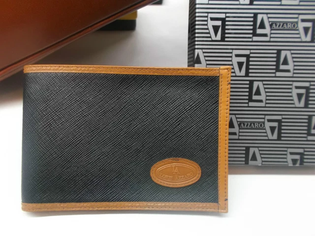 Portafoglio Uomo Rfid Pelle PORTAFOGLI GRIGI IN Vero Osso Di