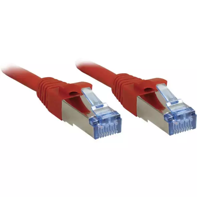 LINDY 47162 RJ45 Câble réseau, câble patch CAT 6a S/FTP 1.00 m rouge avec