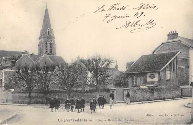 Cpa 91 La Ferte Alais / Entrance / Road De Presles / Children