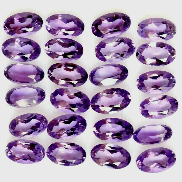 Vente en gros Lot de 5x3mm Oval Facet Natural African Amethyst Loose...