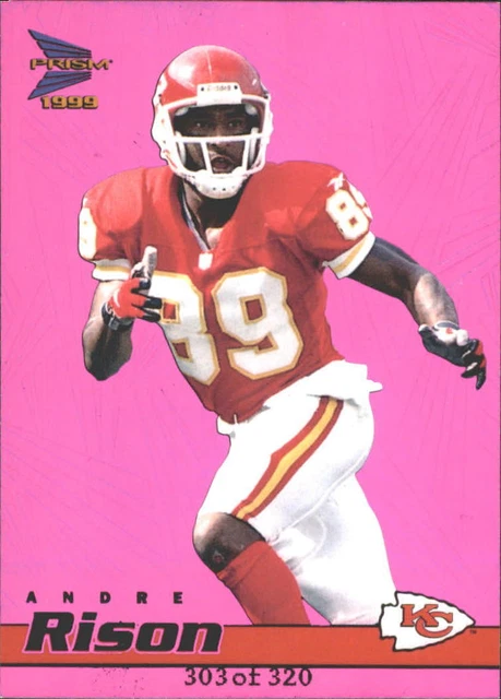 1999 PACIFIC PRISMS carte de football violette Chiefs #72 Andre Rison ...