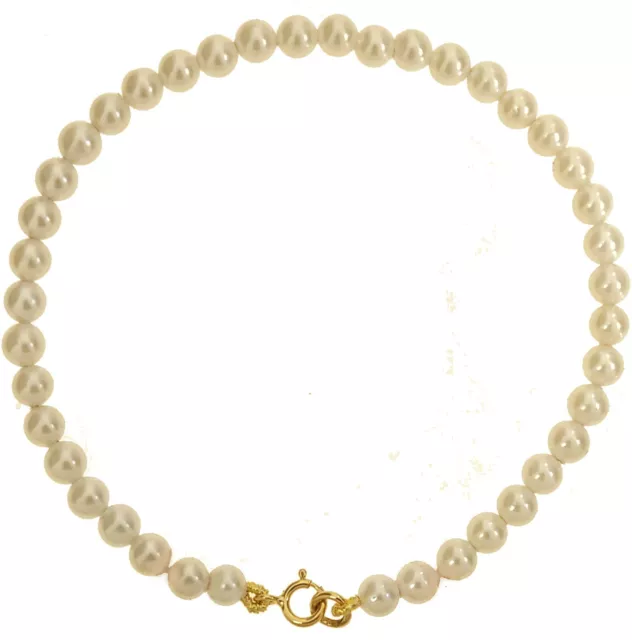 Bracciale Braccialetto Donna Perle Oro Giallo 18 Kt Carati Ct 750